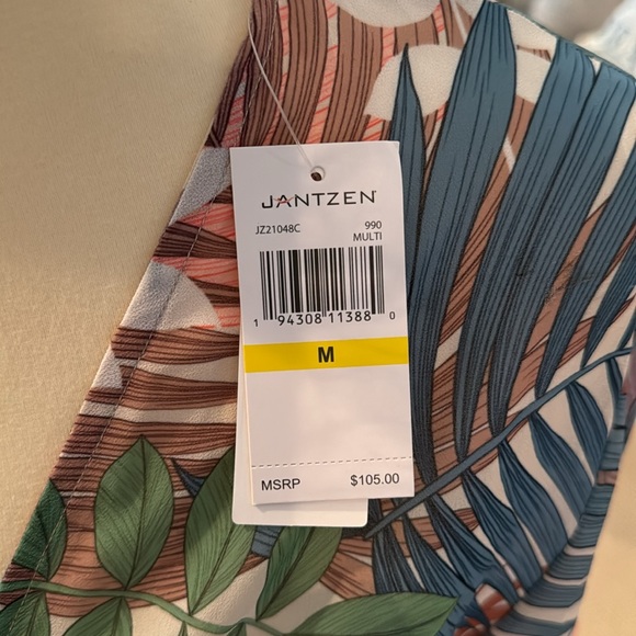 Jantzen multi-color PALM print Caftan Cover Up - Picture 4 of 5
